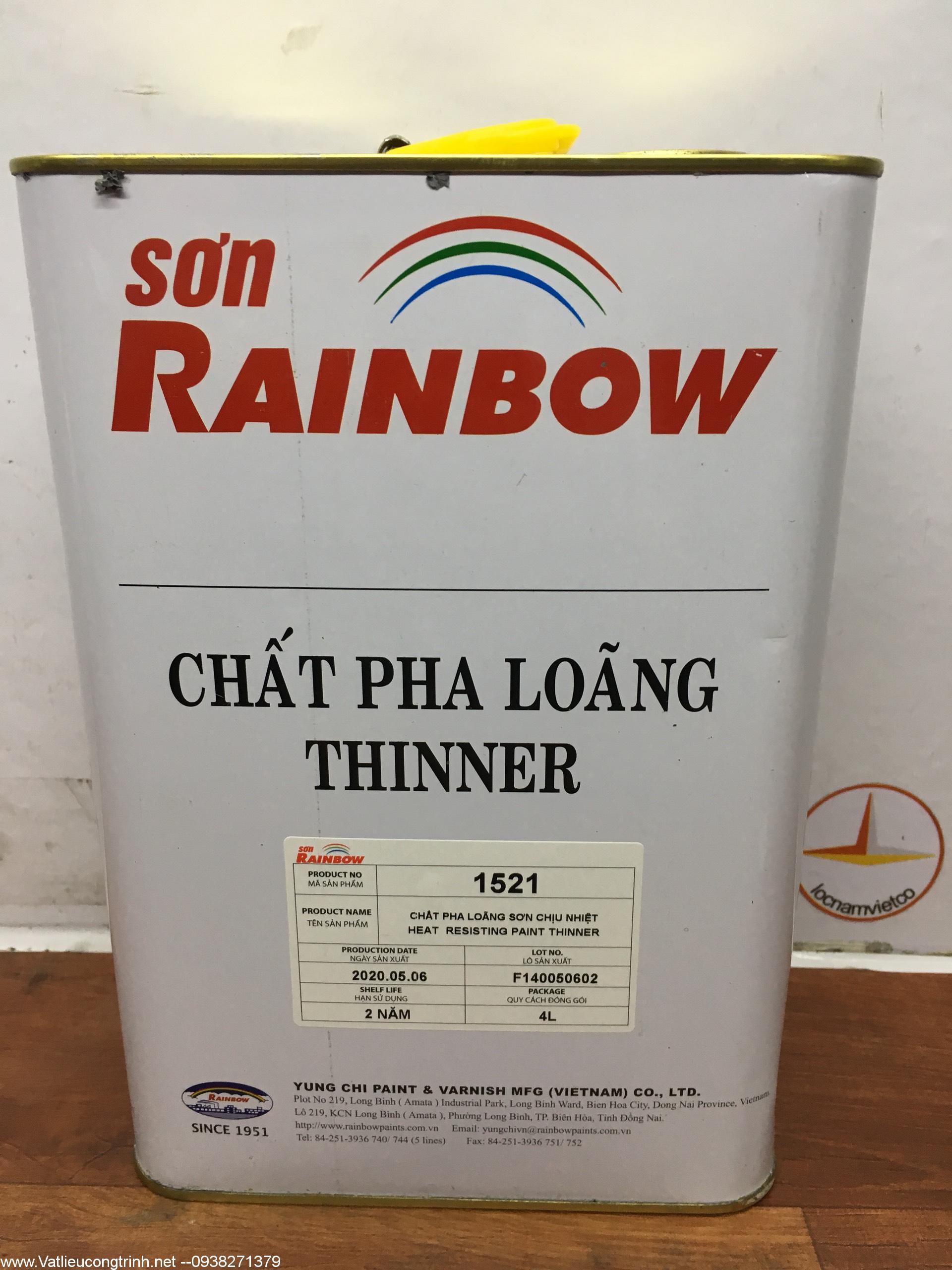 Dung môi pha loãng sơn chịu nhiệt Rainbow 1521 4L