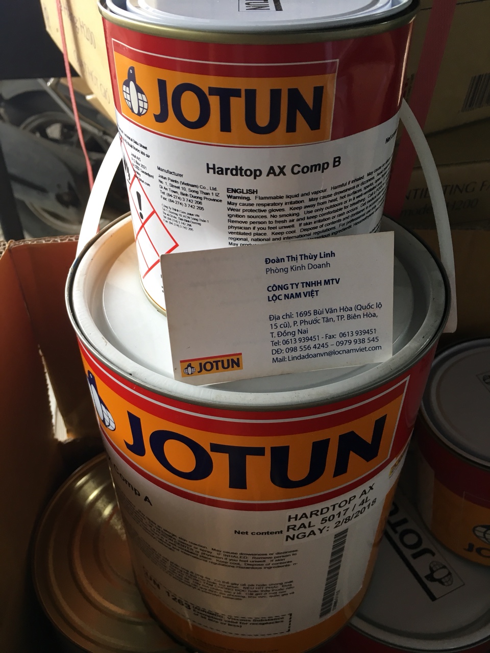 Sơn epoxy Jotun Hartop AX màu xanh dương Ral 5017 5L