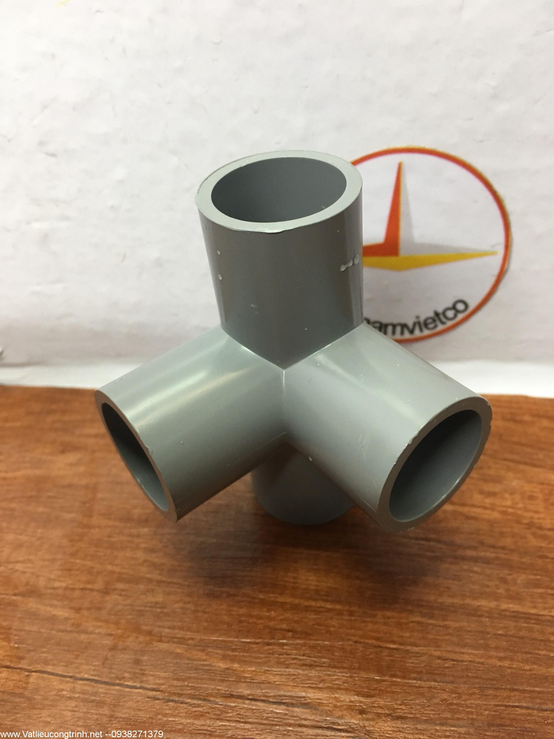 Co góc 4 hướng, chữ thập góc 27 nhựa PVC