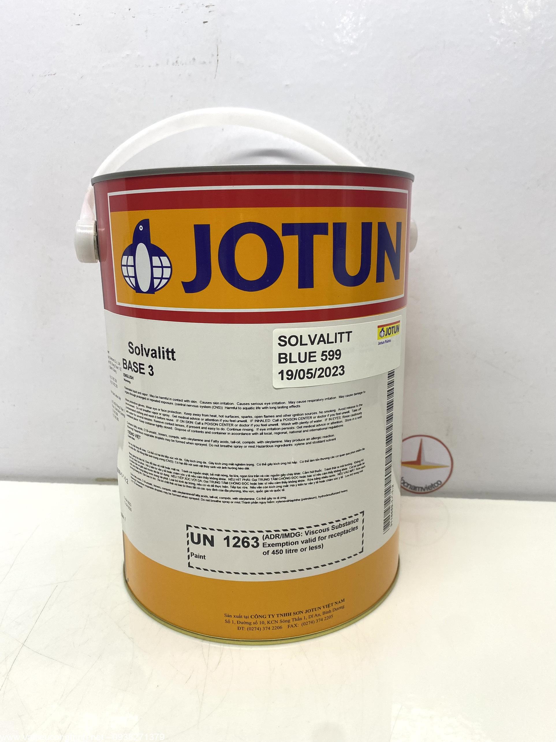 Sơn chịu nhiệt 600 oC Jotun Solvalitt màu xanh Blue 599 _ 5L