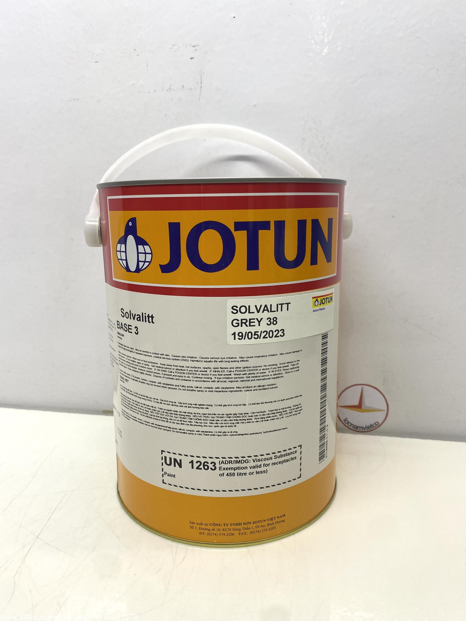 Sơn chịu nhiệt 600 oC Jotun Solvalitt màu xám Grey 38 _ 5L