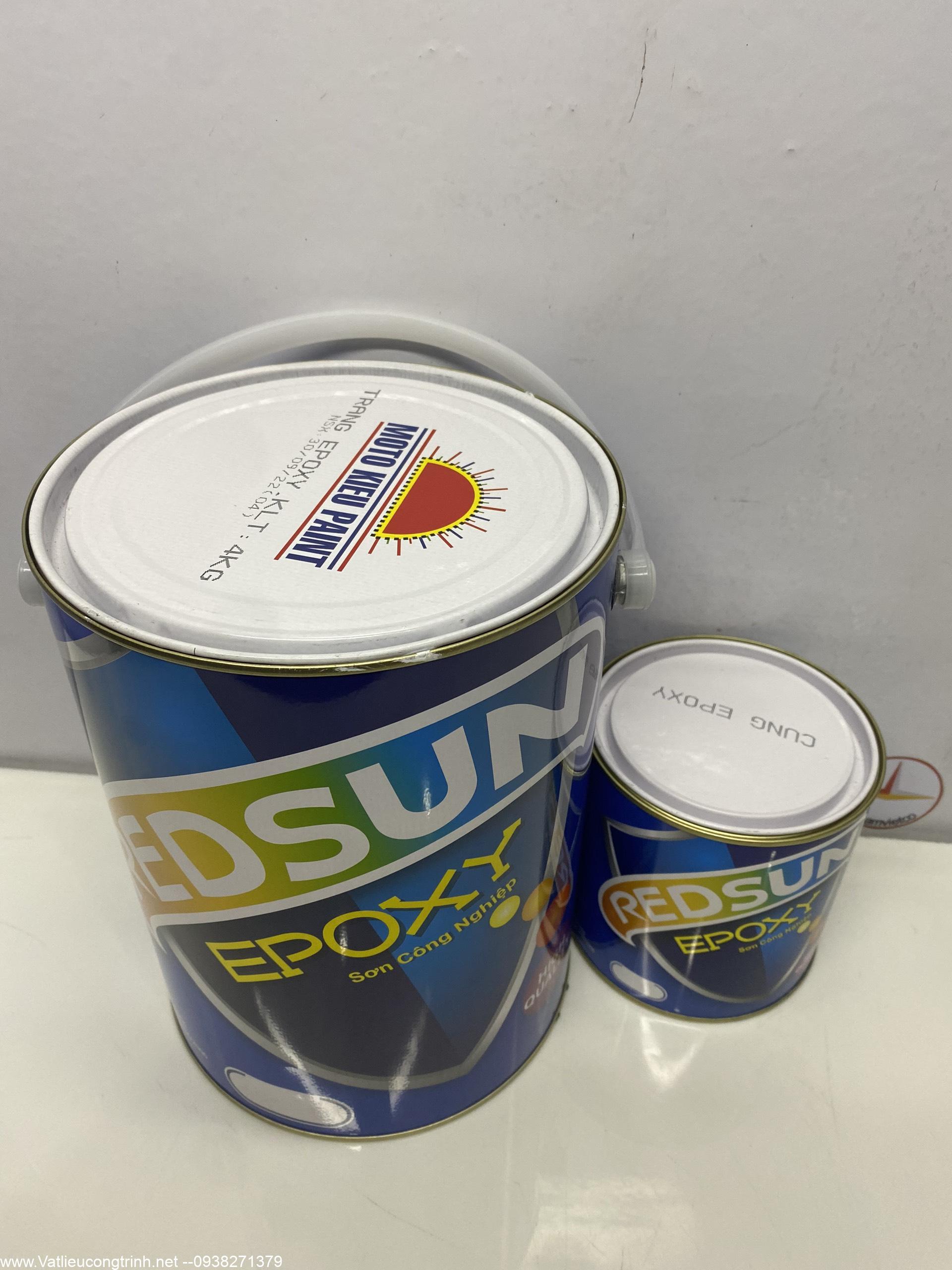 Sơn Epoxy Redsun màu Trắng _5L/bộ
