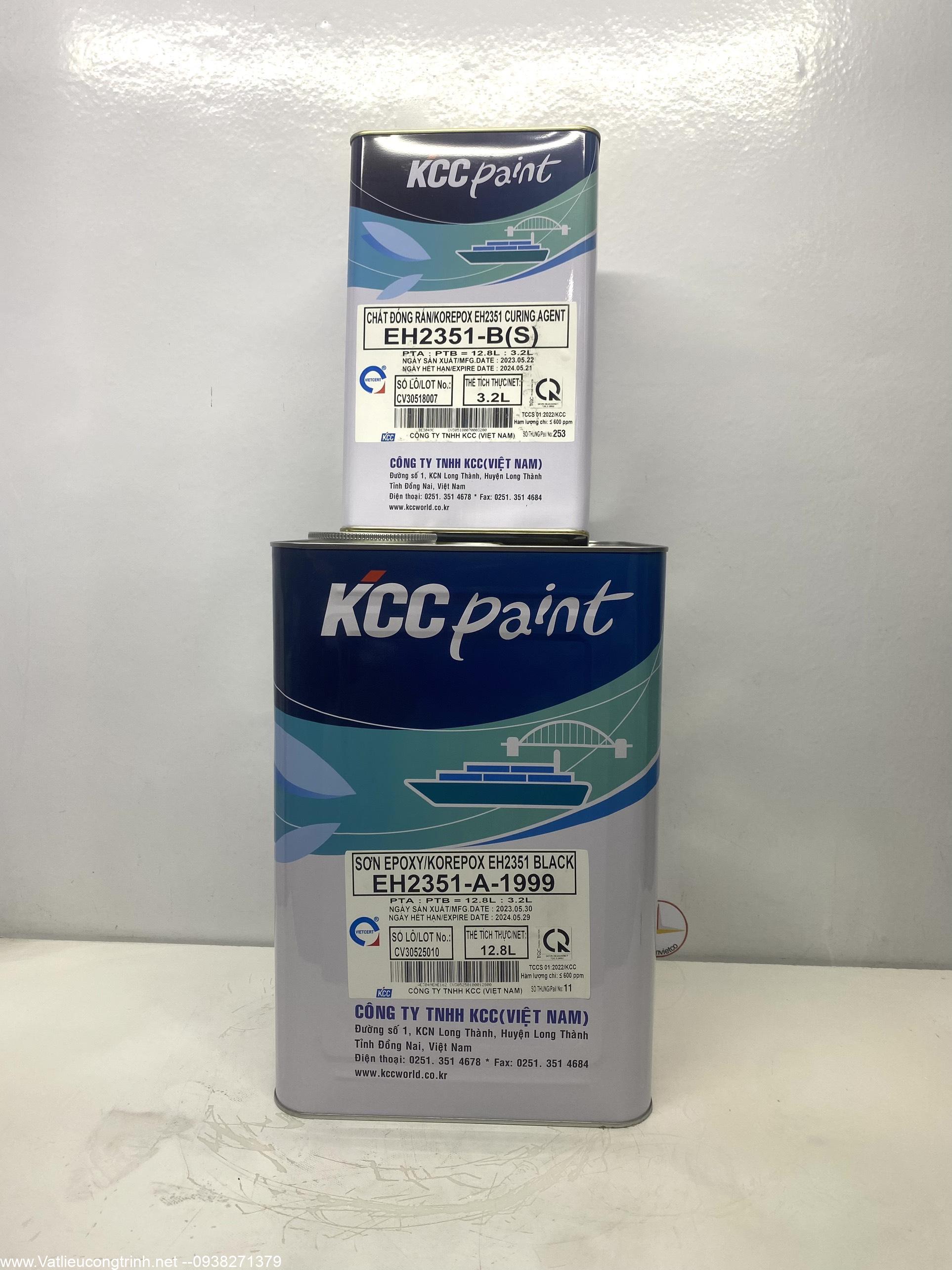 Sơn hồ nước thải KCC EH2351/ Sơn epoxy korepox EH2351 -A-1999 màu đen 16L