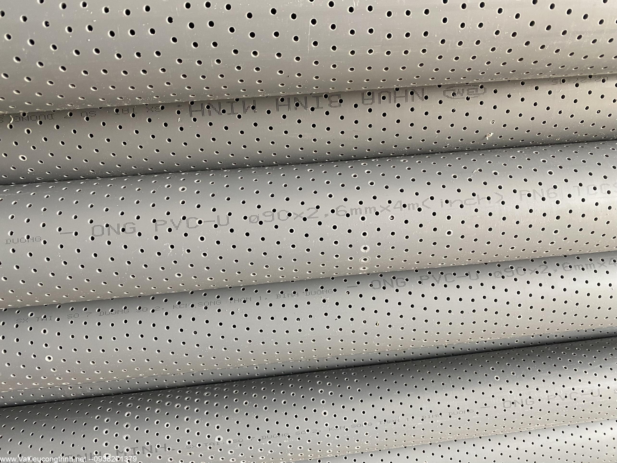 Ống Pvc Khoan lỗ phi 90 x 2.6mm x lỗ 2.8mm