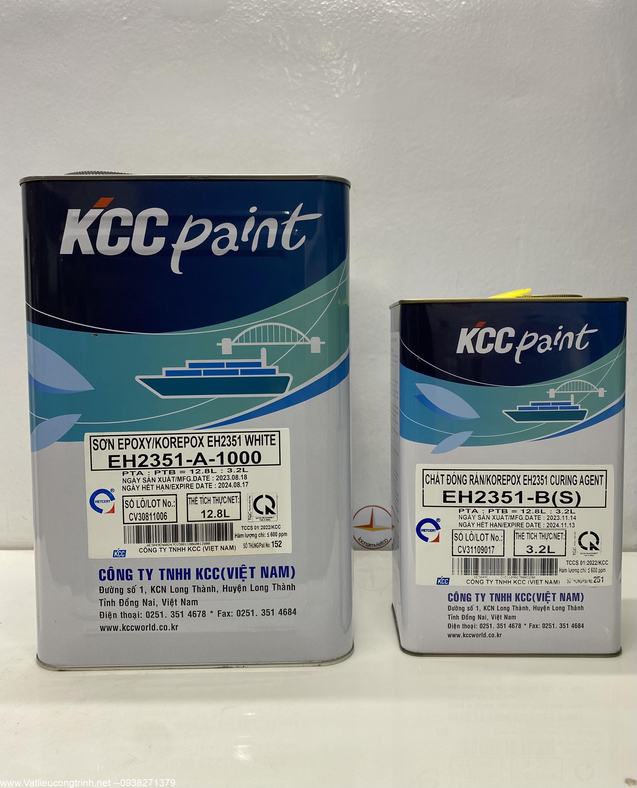 Sơn hồ nước thải KCC EH2351/ Sơn epoxy korepox EH2351 -A-1000 Trắng 16L