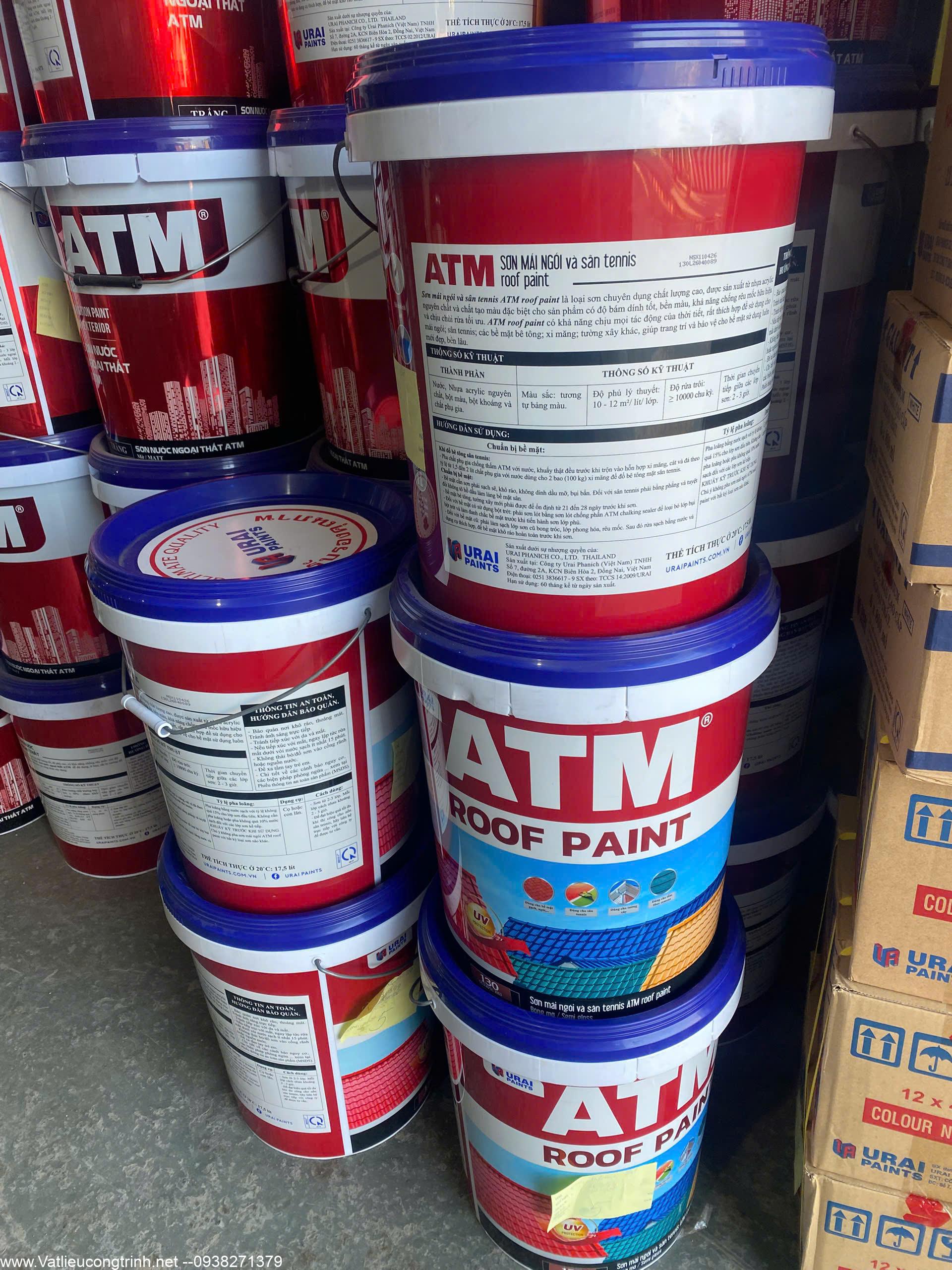 Sơn sân Tennis & mái ngói ATM Roof Paint Olympic Red 130_17.5l